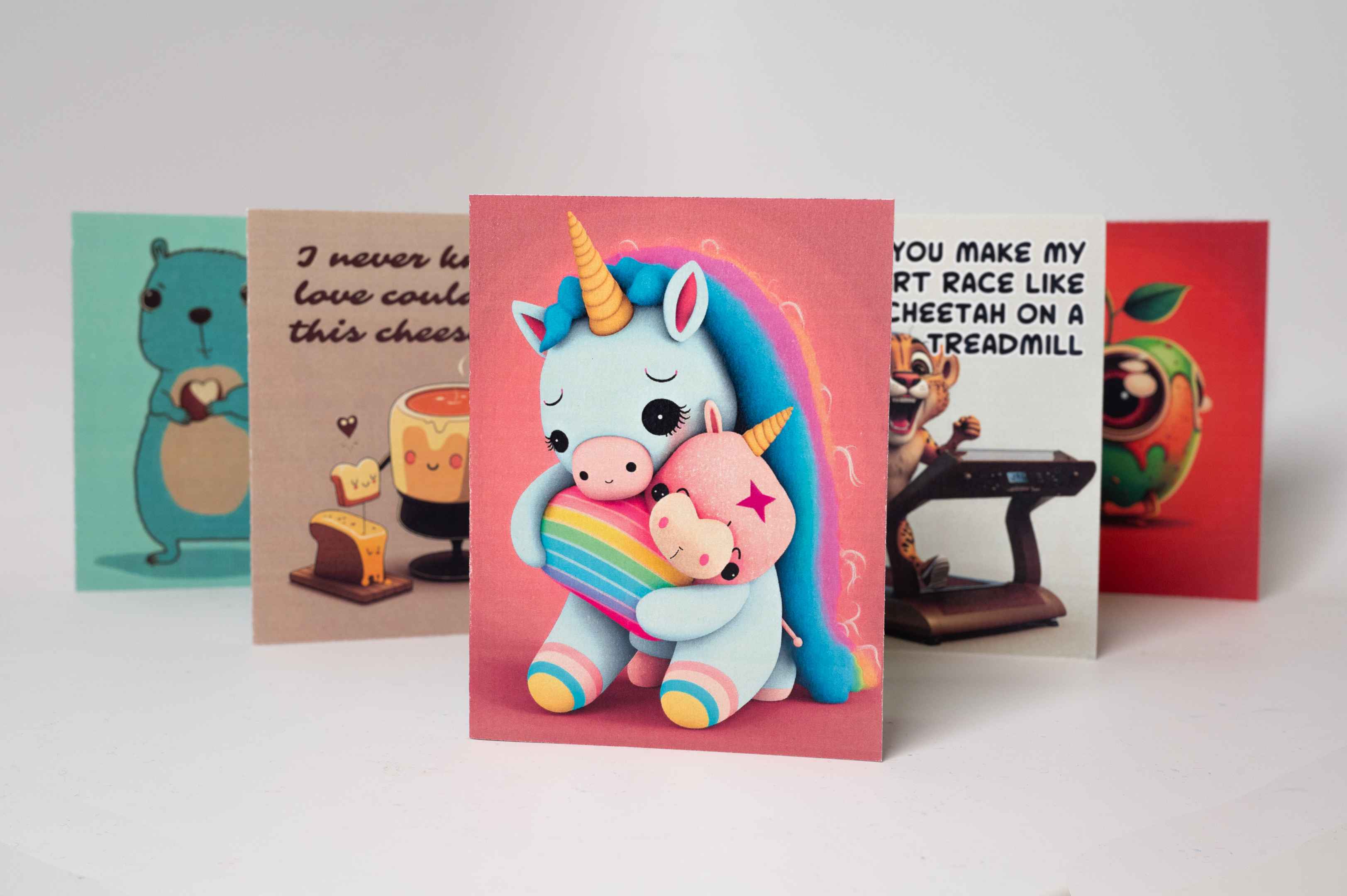 a photo of five valentine's day cards